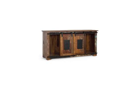 Mueble de TV en Madera Reciclada con Puertas Correderas Agelelli