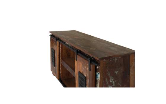 Mueble de TV en Madera Reciclada con Puertas Correderas Agelelli