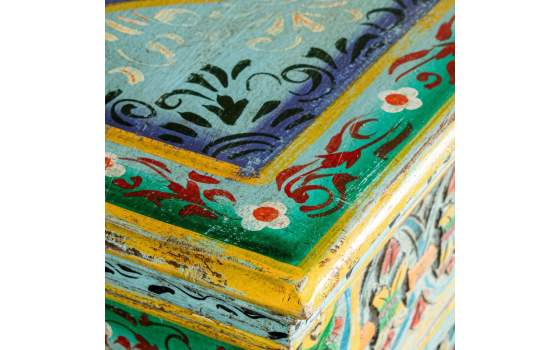 Mueble Entrada Etnico Mango Policromado 2 Puertas Ambros