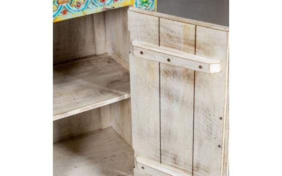 Mueble Entrada Etnico Mango Policromado 2 Puertas Ambros