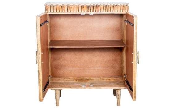 Mueble Entrada Madera Mango 2 Puertas Alistonadas Abrizzi