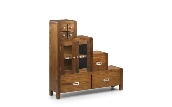 Mueble Escalera Colonial Flash Izquierda 2 Puertas 7 Cajones