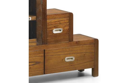 Mueble Escalera Colonial Flash Izquierda 2 Puertas 7 Cajones