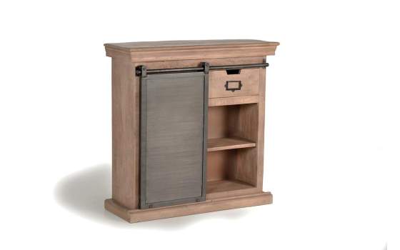 Mueble Recibidor 2 Cajones 1 Puerta Corredera Industrial Darkon