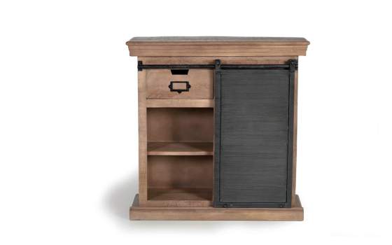 Mueble Recibidor 2 Cajones 1 Puerta Corredera Industrial Darkon