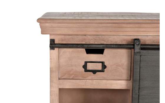 Mueble Recibidor 2 Cajones 1 Puerta Corredera Industrial Darkon