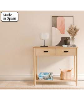 Mueble Recibidor 2 Cajones Color Roble Nature Serie Albada