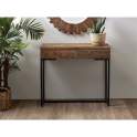 Mueble Recibidor 2 Cajones Madera Reciclada Metal Serie Lacerta