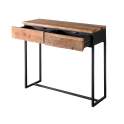 Mueble Recibidor 2 Cajones Madera Reciclada Metal Serie Lacerta