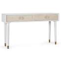 Mueble Recibidor 2 Cajones Tallados Blanco Madera - Serie Adrual