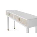 Mueble Recibidor 2 Cajones Tallados Blanco Madera - Serie Adrual