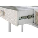Mueble Recibidor 2 Cajones Tallados Blanco Madera - Serie Adrual