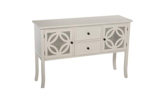 Mueble Recibidor 2 Puertas 2 Cajones Blanco Serie Alsian