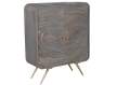 Mueble Recibidor 2 Puertas Talladas Gris y Dorado - Serie Axpe