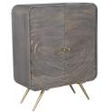 Mueble Recibidor 2 Puertas Talladas Gris y Dorado - Serie Axpe