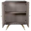 Mueble Recibidor 2 Puertas Talladas Gris y Dorado - Serie Axpe