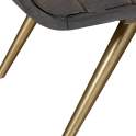Mueble Recibidor 2 Puertas Talladas Gris y Dorado - Serie Axpe