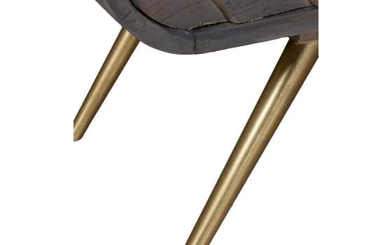 Mueble Recibidor 2 Puertas Talladas Gris y Dorado - Serie Axpe