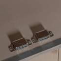 Mueble Recibidor 2 Puertas Talladas Gris y Dorado - Serie Axpe