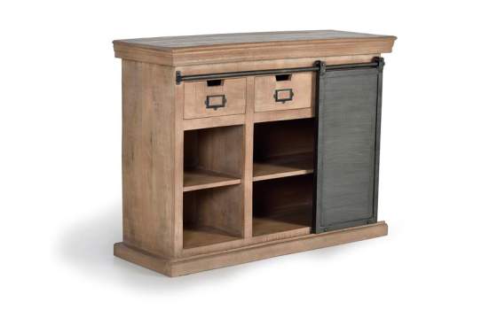 Mueble Recibidor 3 Cajones 1 Puerta Corredera Industrial Darkon