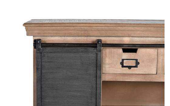 Mueble Recibidor 3 Cajones 1 Puerta Corredera Industrial Darkon