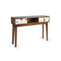 Mueble Recibidor 3 Cajones Bicolor Estilo Colonial Serie Nordik