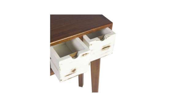 Mueble Recibidor 3 Cajones Bicolor Estilo Colonial Serie Nordik