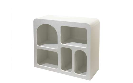 Mueble Recibidor 5 Huecos Blanco Contemporaneo Serie Aciska