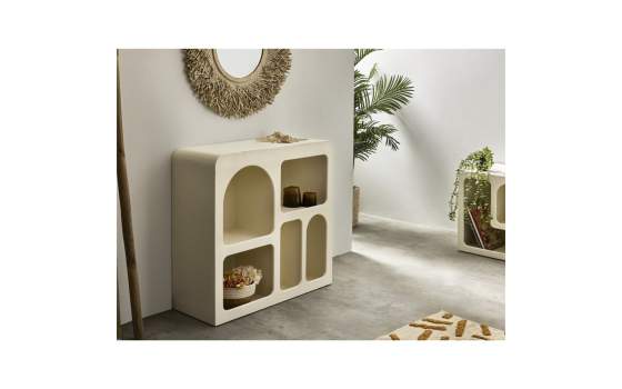 Mueble Recibidor 5 Huecos Blanco Contemporaneo Serie Aciska