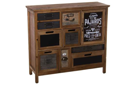 Mueble Recibidor 9 Cajones 1Puerta Diseño Industrial Abbial