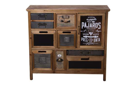 Mueble Recibidor 9 Cajones 1Puerta Diseño Industrial Abbial