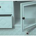 Mueble Recibidor Azul 7 Cajones Tallados 1 Puerta Atderas