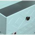 Mueble Recibidor Azul 7 Cajones Tallados 1 Puerta Atderas