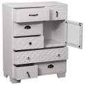 Mueble Recibidor Blanco 7 Cajones Tallados 1 Puerta Atderas