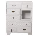 Mueble Recibidor Blanco 7 Cajones Tallados 1 Puerta Atderas
