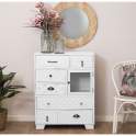 Mueble Recibidor Blanco 7 Cajones Tallados 1 Puerta Atderas