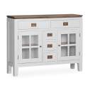 Mueble Recibidor Blanco Nogal 5 Cajones 2 Puertas Serie Everest