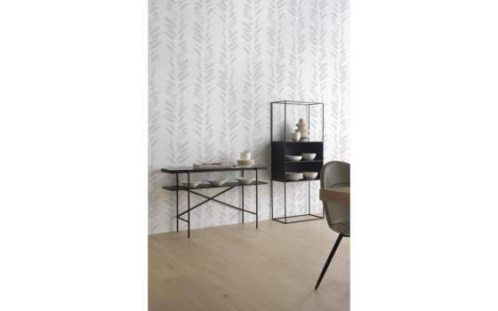 Mueble Recibidor Forja con Estante y Tapa Cristal Serie Andion