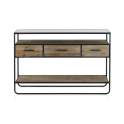Mueble Recibidor Industrial 3 Cajones Madera Metal Serie Baillet