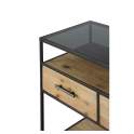 Mueble Recibidor Industrial 3 Cajones Madera Metal Serie Baillet