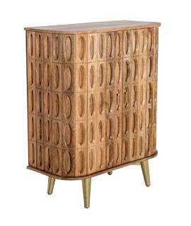 Mueble Recibidor Madera Mango 2 Puertas Labradas Abrizzi