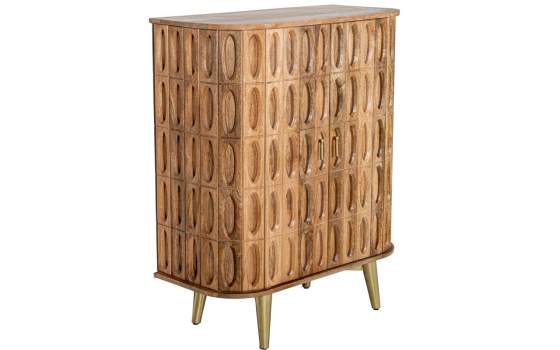 Mueble Recibidor Madera Mango 2 Puertas Labradas Abrizzi