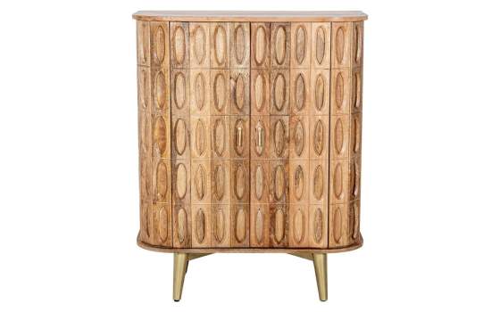 Mueble Recibidor Madera Mango 2 Puertas Labradas Abrizzi