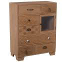 Mueble Recibidor Madera Natural 7 Cajones 1 Puerta Atderas