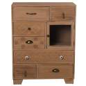 Mueble Recibidor Madera Natural 7 Cajones 1 Puerta Atderas