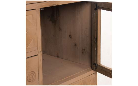 Mueble Recibidor Madera Natural 7 Cajones 1 Puerta Atderas