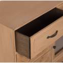 Mueble Recibidor Madera Natural 7 Cajones 1 Puerta Atderas