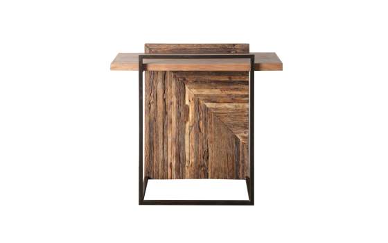 Mueble Recibidor Madera Reciclada Metal Rustico Venatici