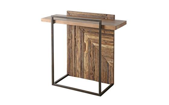 Mueble Recibidor Madera Reciclada Metal Rustico Venatici