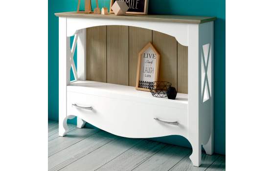 Mueble Recibidor Provenzal 1 Cajon en Blanco Serie Praga